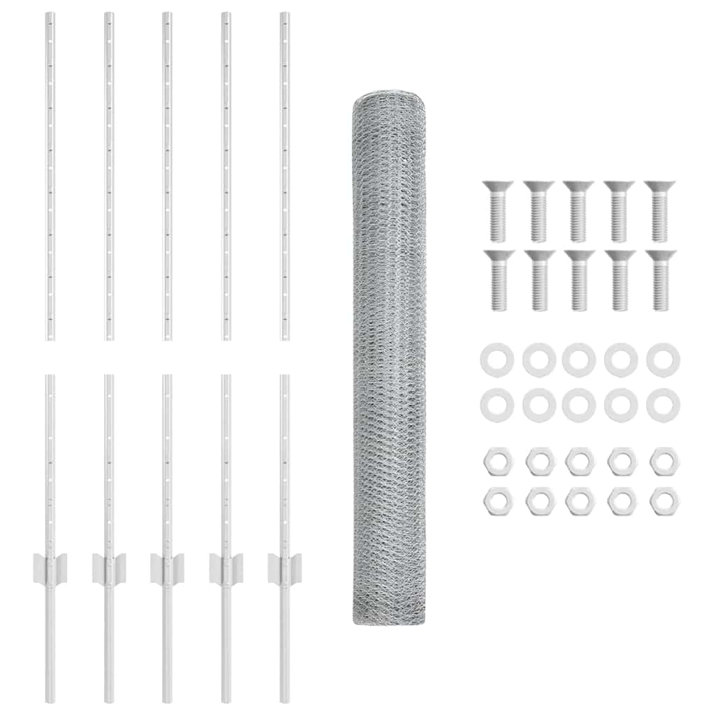 Geschweißter Drahtzaun 10 x 1 m (B x H) Feuerverzinkter Stahl