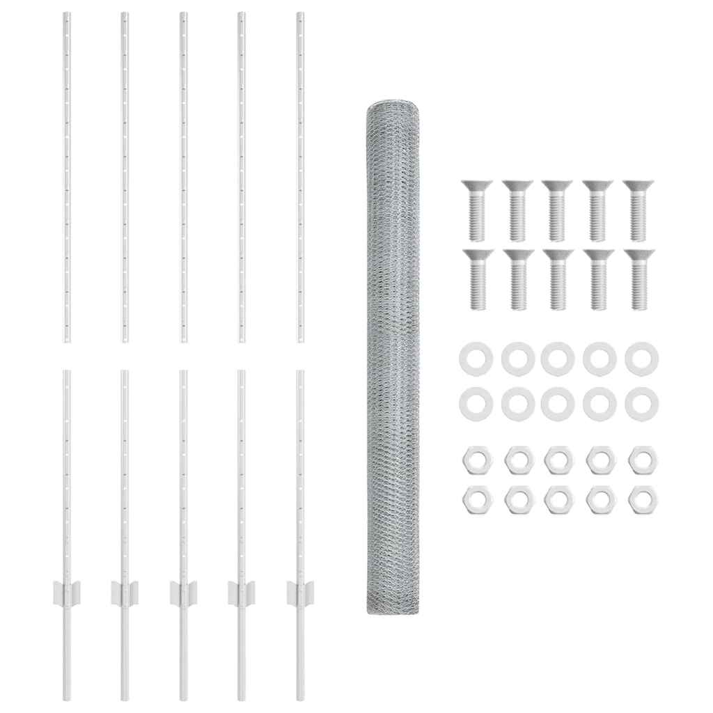 Geschweißter Drahtzaun 10 x 1,4 m (B x H) Feuerverzinkter Stahl