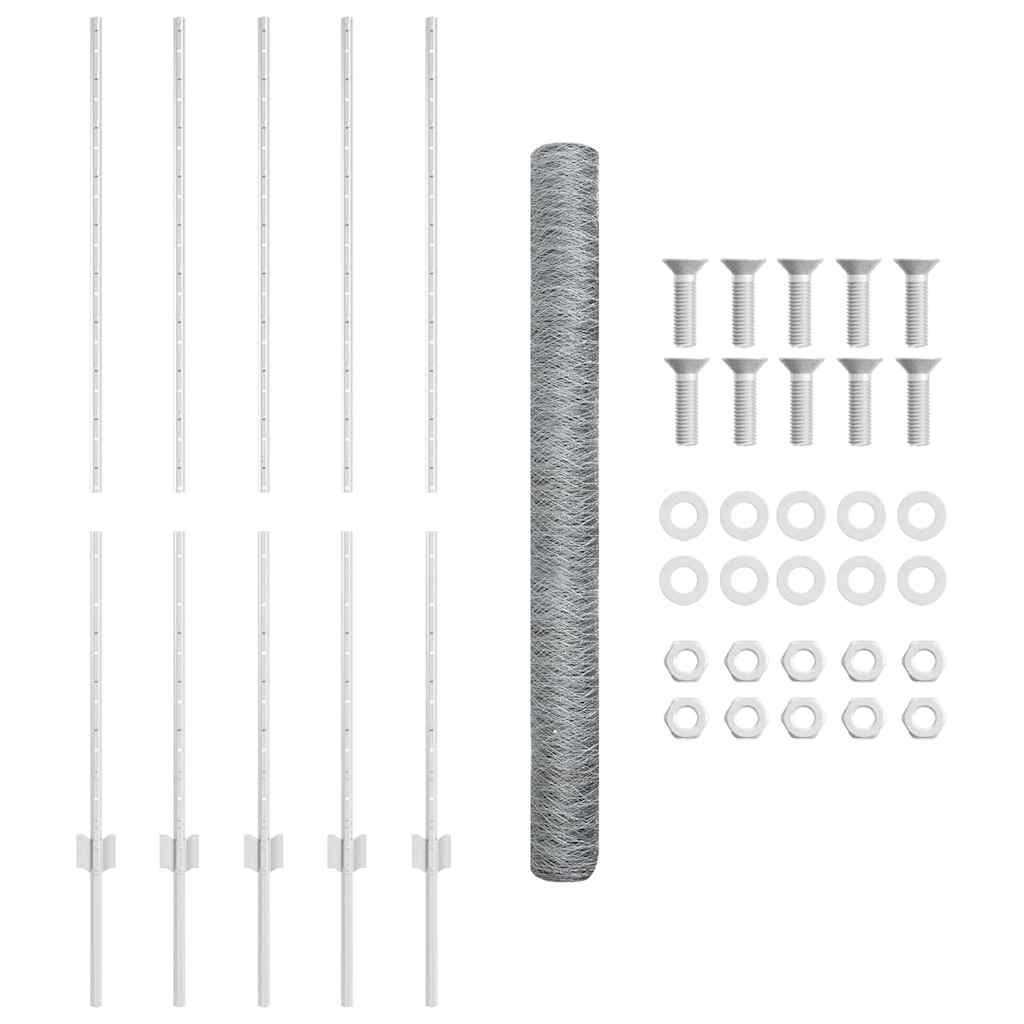 Geschweißter Drahtzaun 10 x 1,4 m (B x H) Feuerverzinkter Stahl
