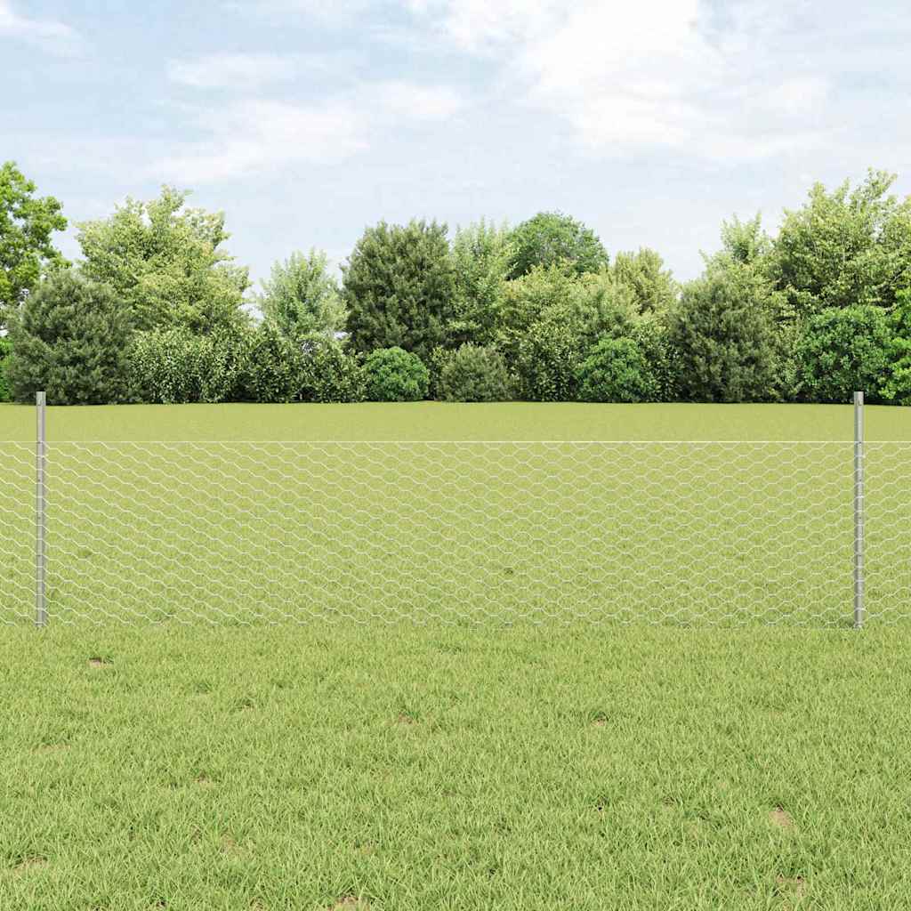 Geschweißter Drahtzaun 25 x 0,5 m (B x H) Feuerverzinkter Stahl