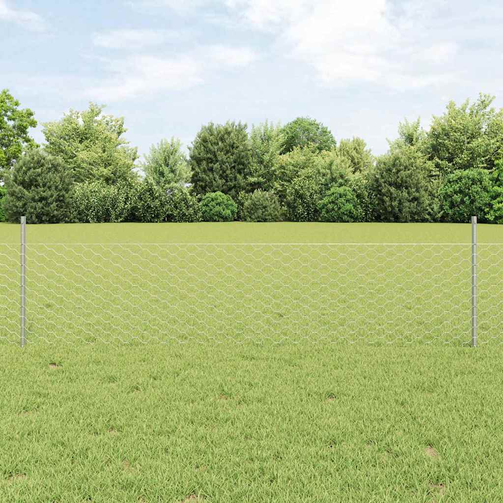 Geschweißter Drahtzaun 25 x 0,5 m (B x H) Feuerverzinkter Stahl