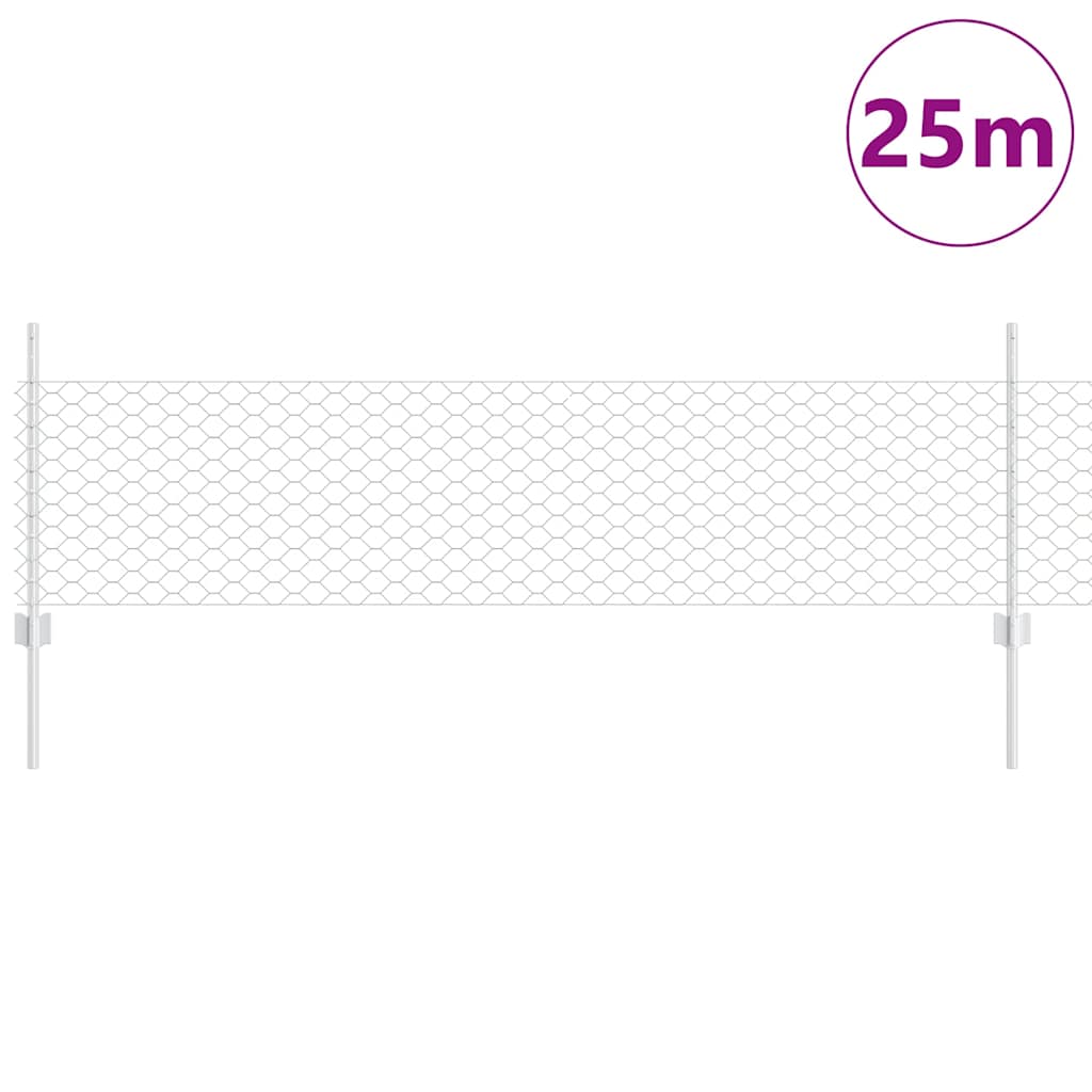 Geschweißter Drahtzaun 25 x 0,5 m (B x H) Feuerverzinkter Stahl