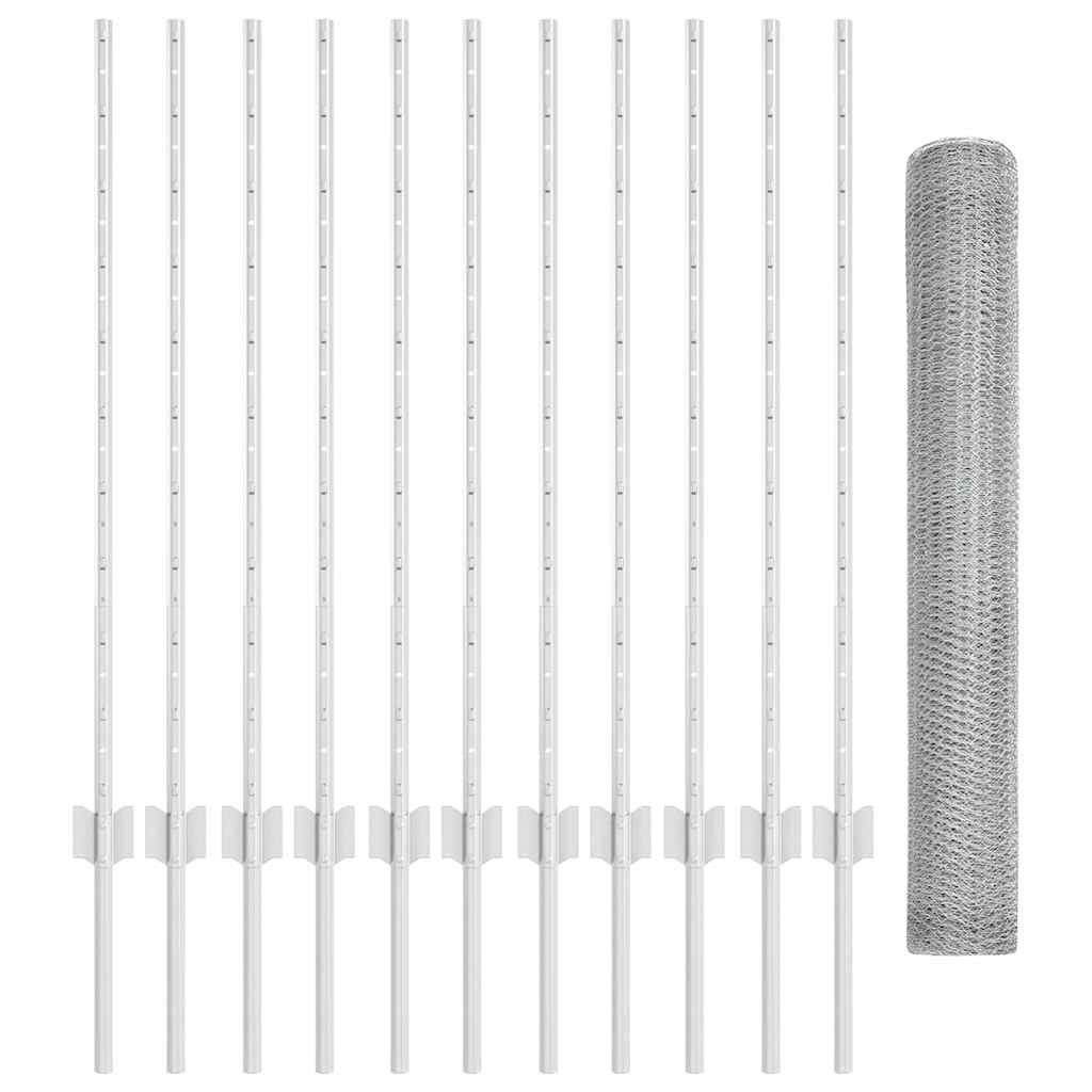 Geschweißter Drahtzaun 25 x 1 m (B x H) Feuerverzinkter Stahl