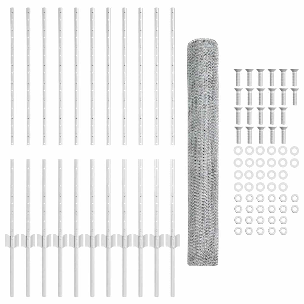 Geschweißter Drahtzaun 25 x 1 m (B x H) Feuerverzinkter Stahl