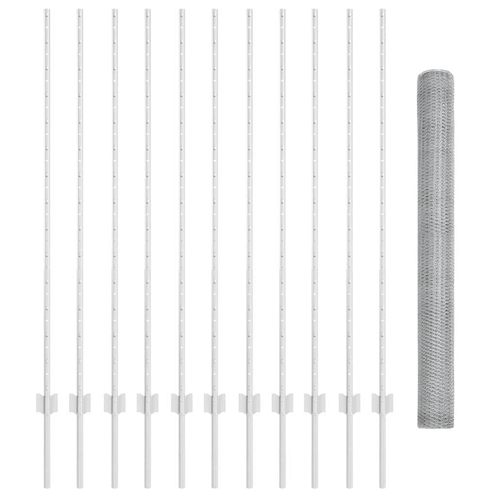 Geschweißter Drahtzaun 25 x 1,4 m (B x H) Feuerverzinkter Stahl