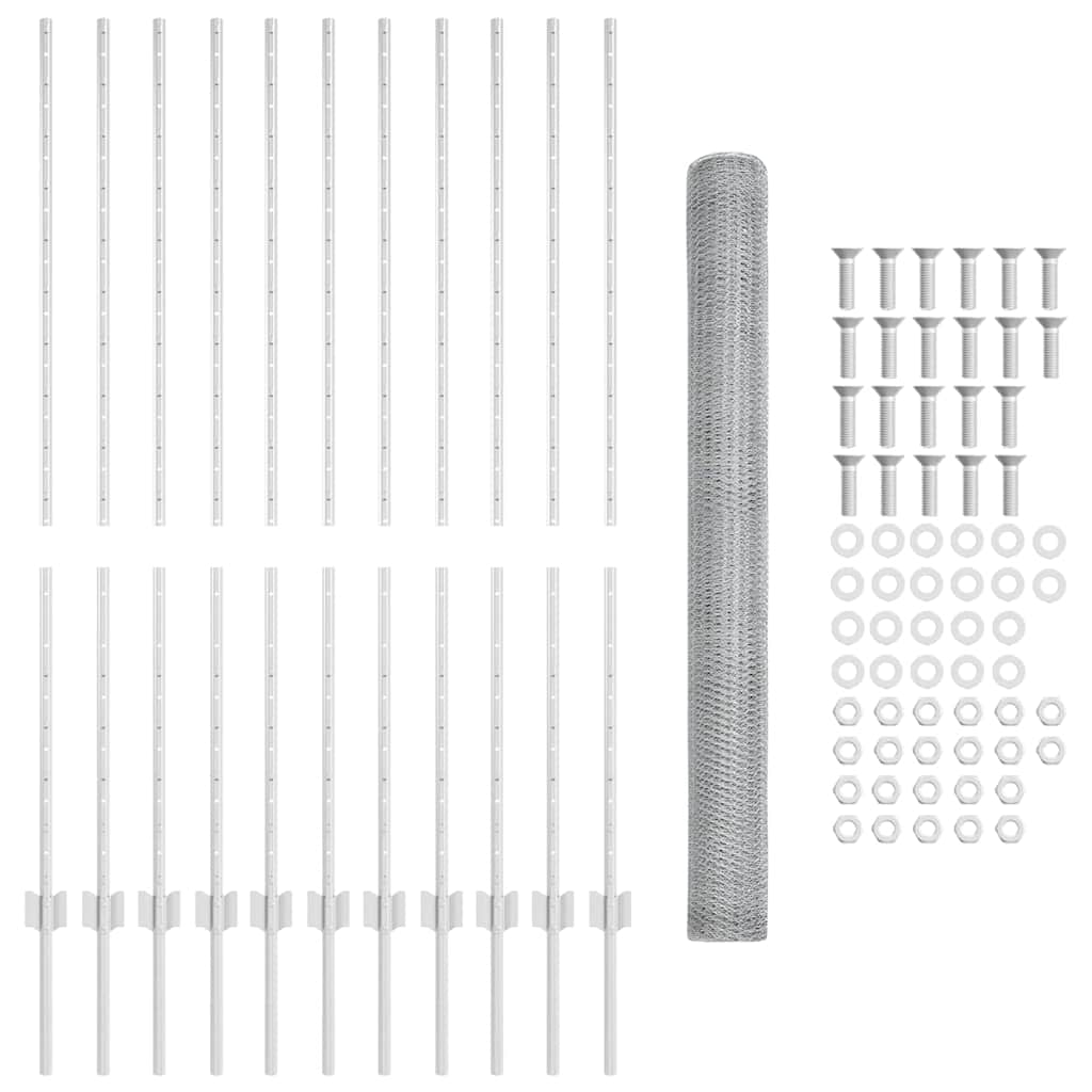 Geschweißter Drahtzaun 25 x 1,4 m (B x H) Feuerverzinkter Stahl