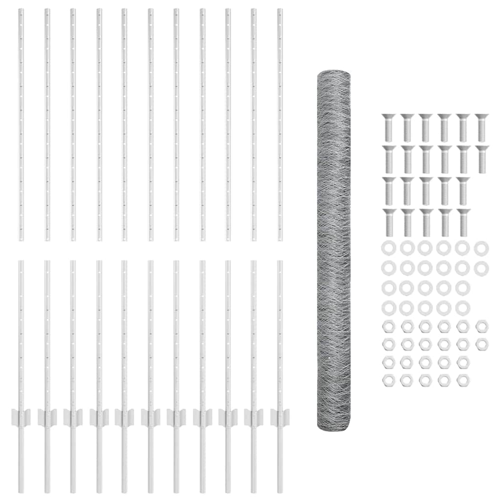 Geschweißter Drahtzaun 25 x 1,4 m (B x H) Feuerverzinkter Stahl