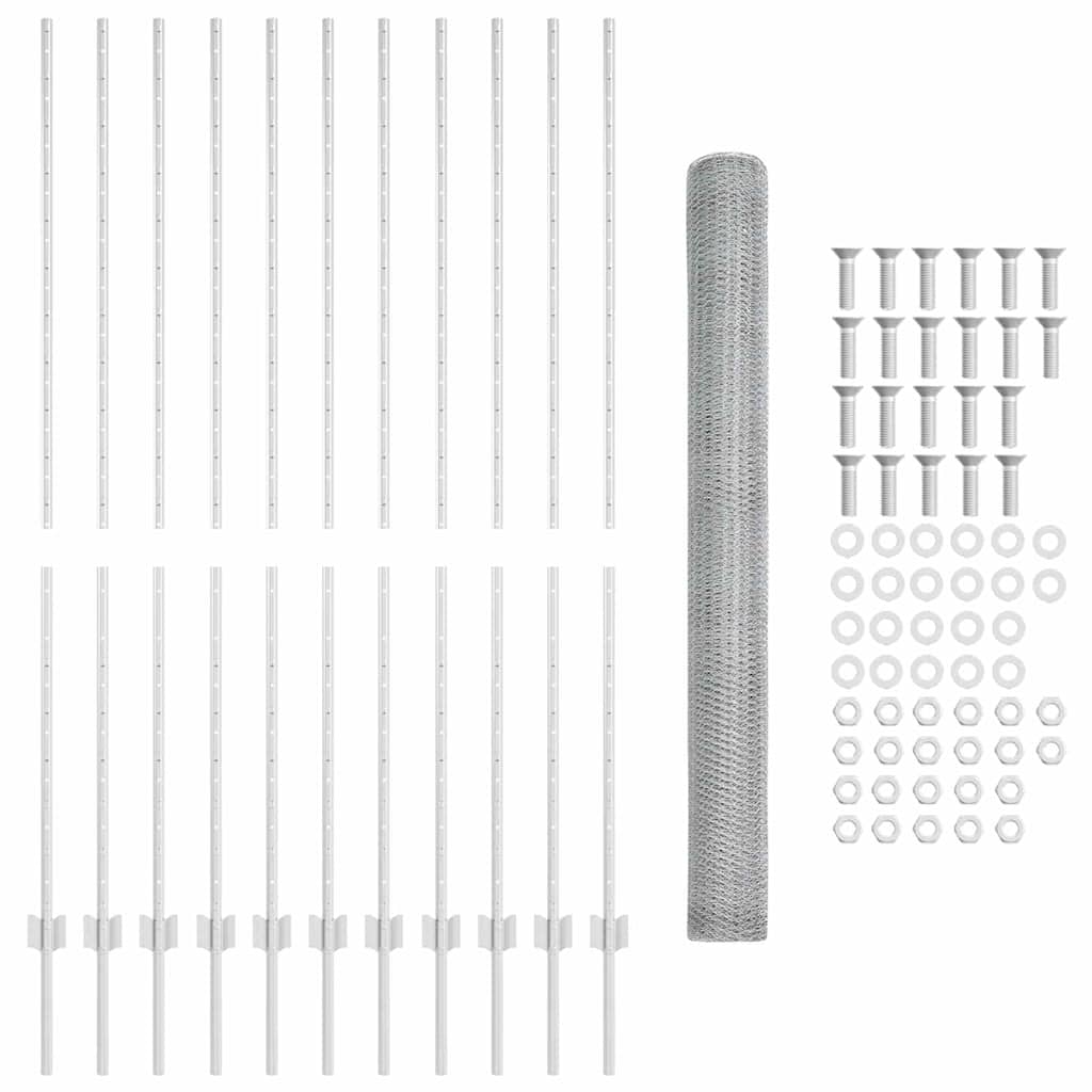 Geschweißter Drahtzaun 25 x 1,6 m (B x H) Feuerverzinkter Stahl