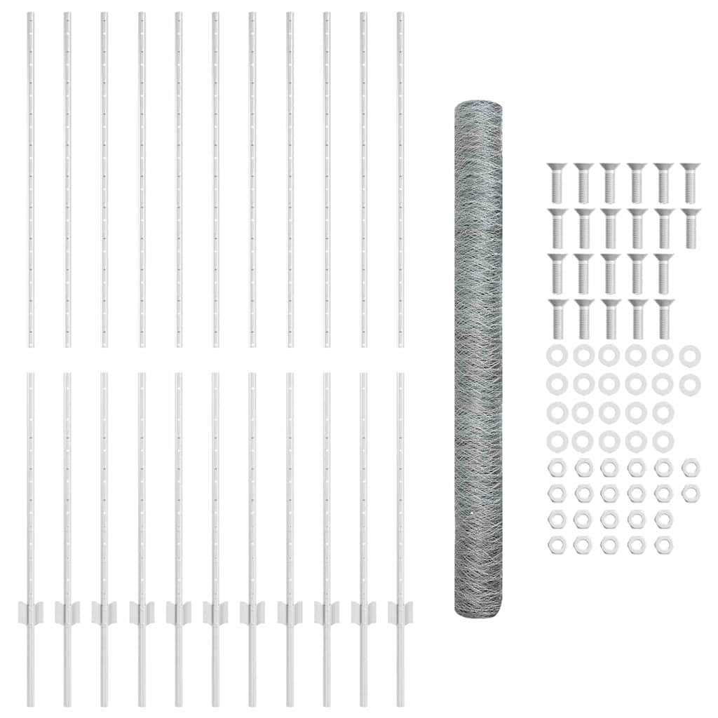 Geschweißter Drahtzaun 25 x 1,6 m (B x H) Feuerverzinkter Stahl