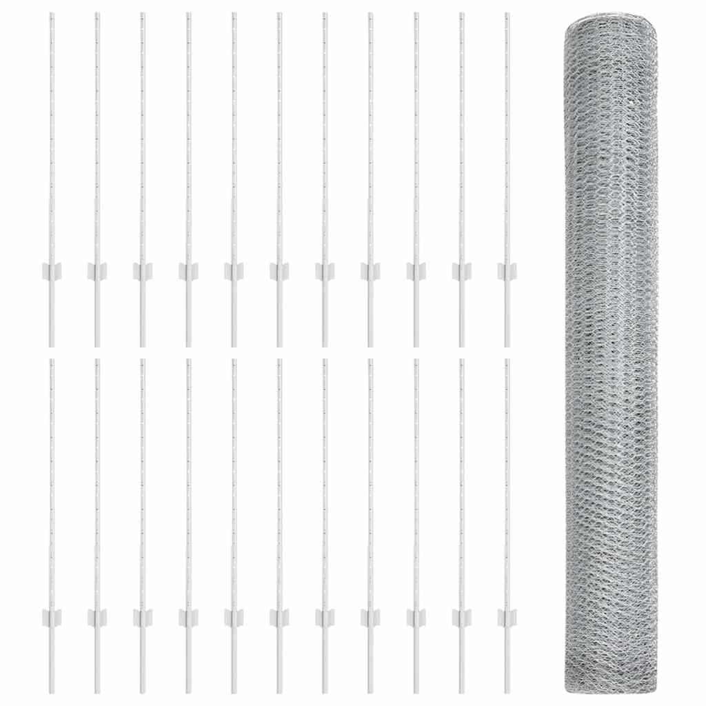 Geschweißter Drahtzaun 50 x 1 m (B x H) Feuerverzinkter Stahl