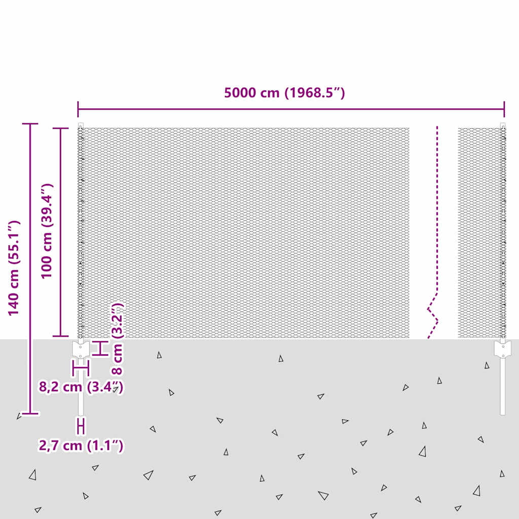 Geschweißter Drahtzaun 50 x 1 m (B x H) Feuerverzinkter Stahl