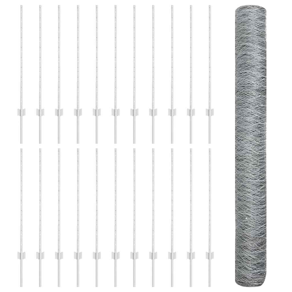 Geschweißter Drahtzaun 50 x 1 m (B x H) Feuerverzinkter Stahl