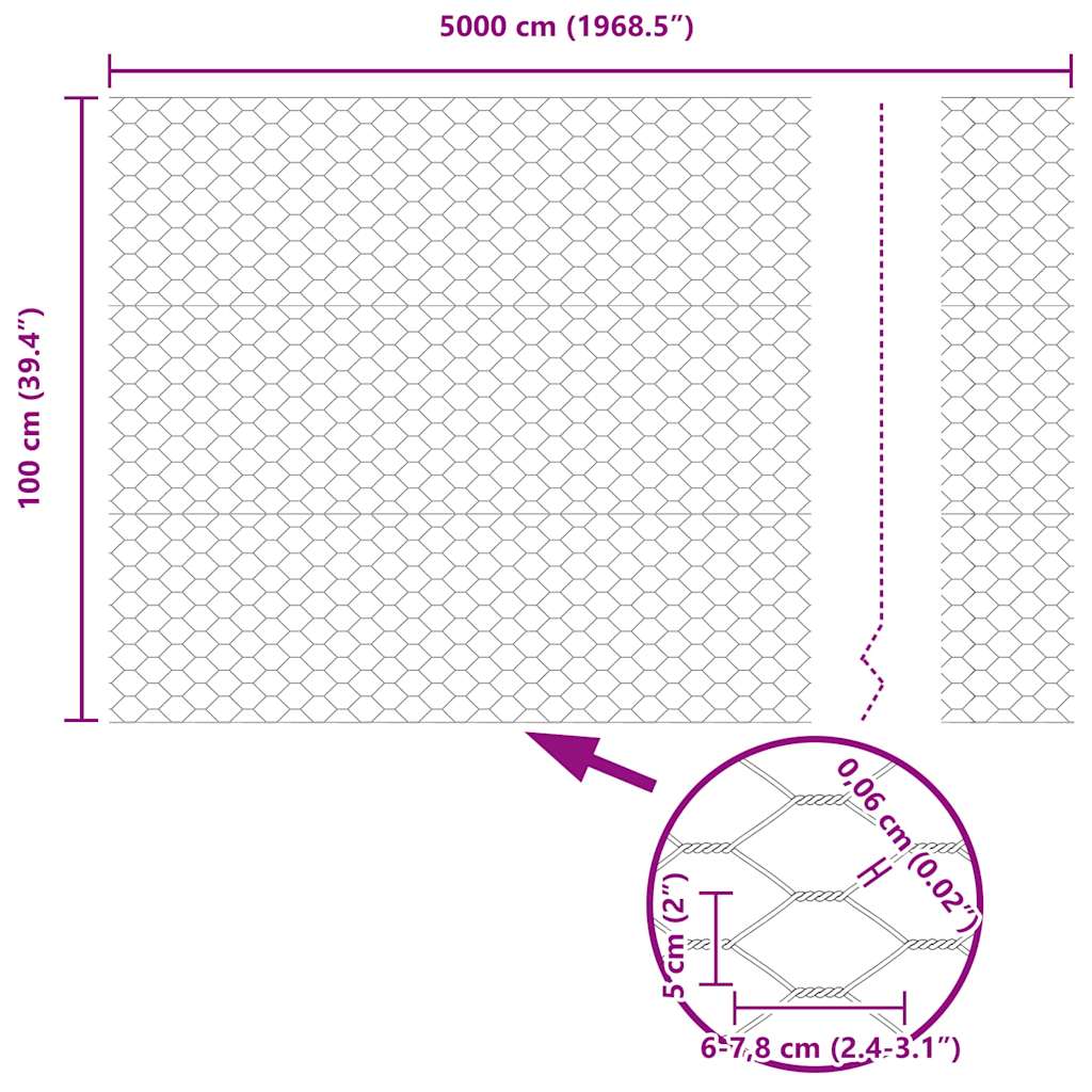 Geschweißter Drahtzaun 50 x 1 m (B x H) Feuerverzinkter Stahl