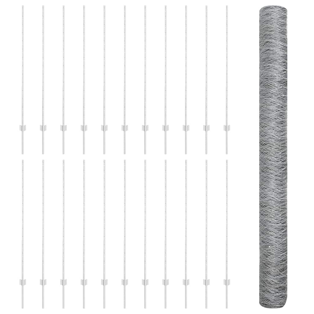 Geschweißter Drahtzaun 50 x 1,4 m (B x H) Feuerverzinkter Stahl