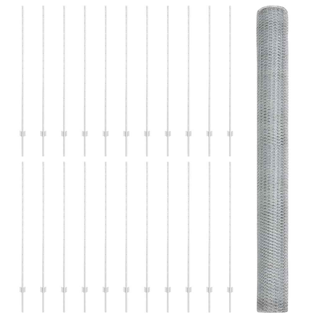 Geschweißter Drahtzaun 50 x 1,6 m (B x H) Feuerverzinkter Stahl
