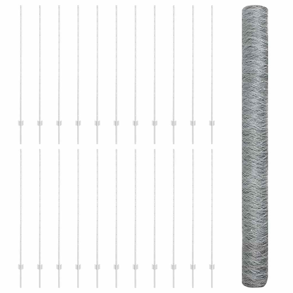 Geschweißter Drahtzaun 50 x 1,6 m (B x H) Feuerverzinkter Stahl