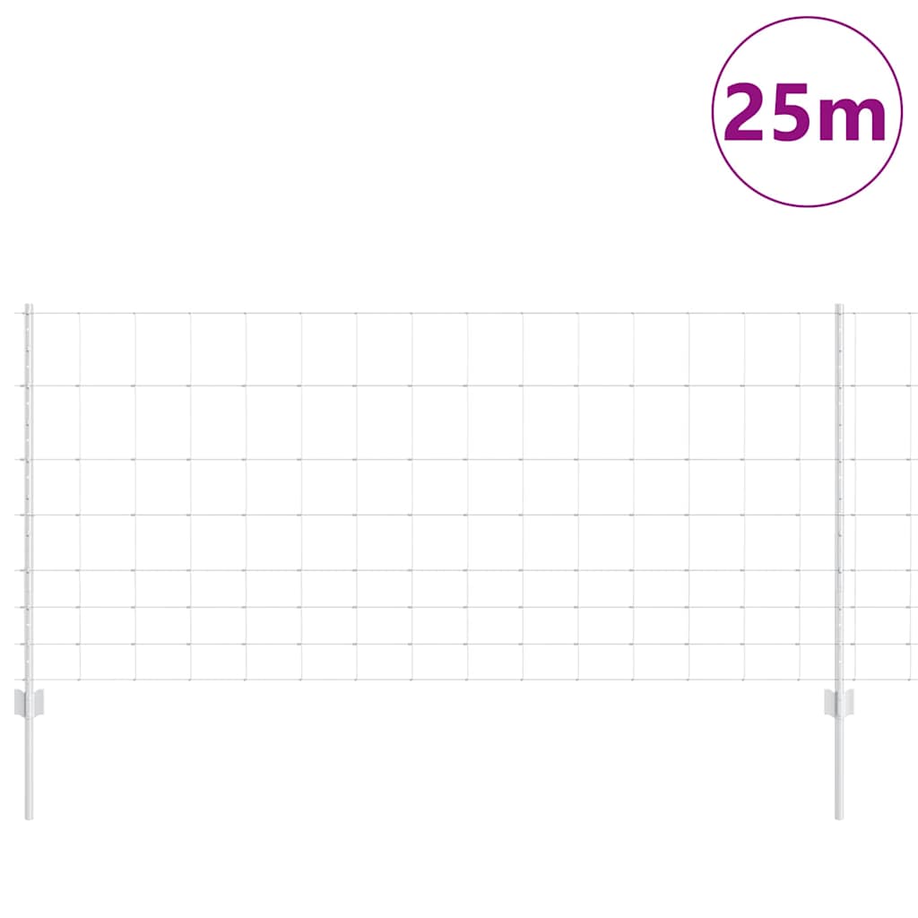 Wildzaun mit Pfosten 25 x 1 m (B x H) Feuerverzinkter Stahl