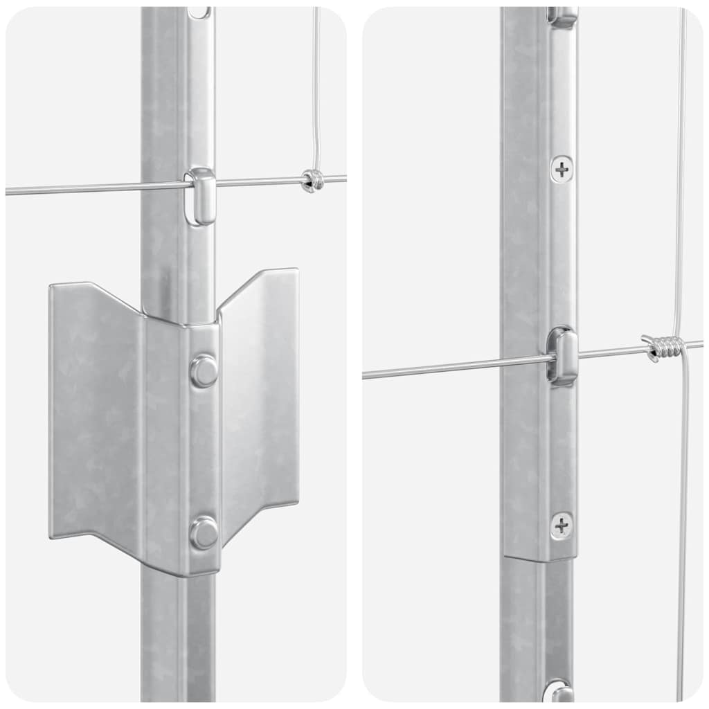 Wildzaun mit Pfosten 25 x 1 m (B x H) Feuerverzinkter Stahl