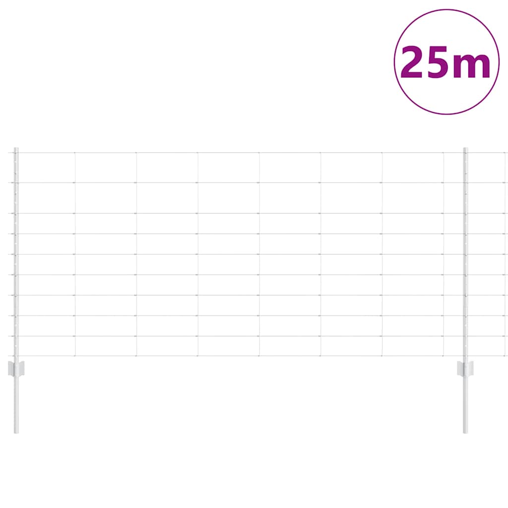 Wildzaun mit Pfosten 25 x 1 m (B x H) Feuerverzinkter Stahl