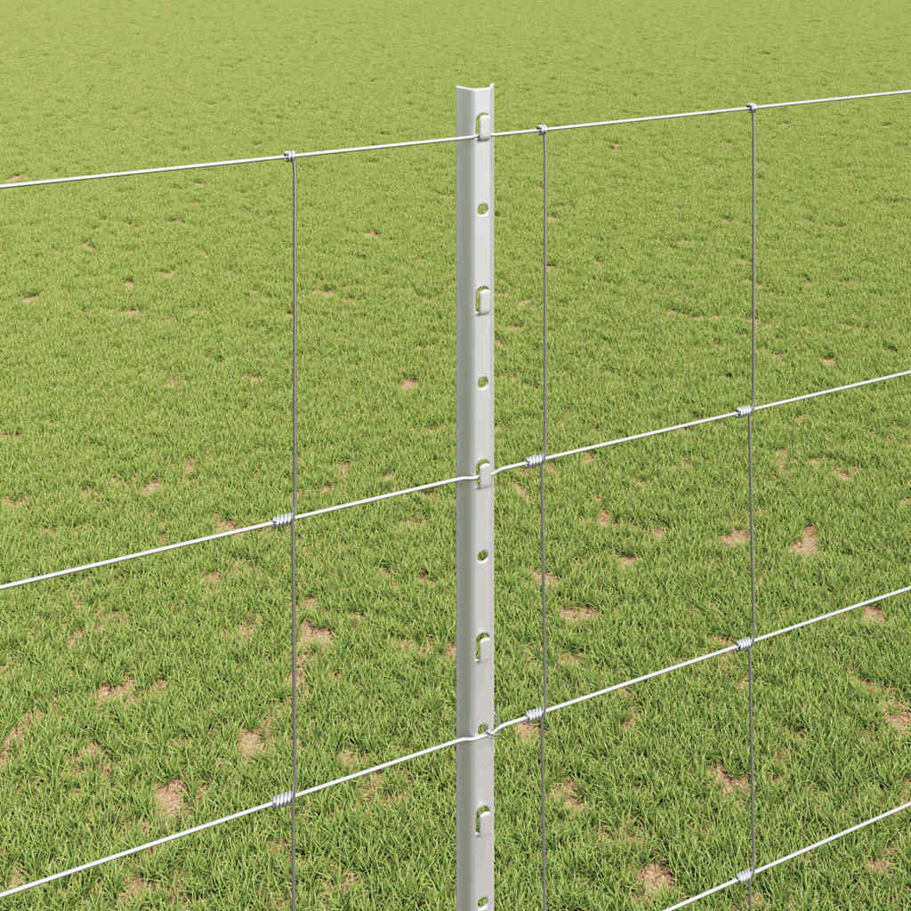 Wildzaun mit Pfosten 25 x 1,6 m (B x H) Feuerverzinkter Stahl