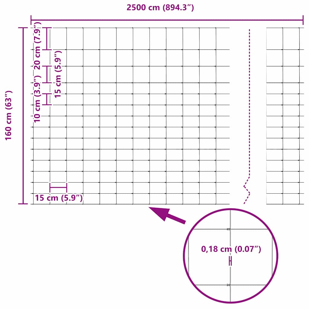 Wildzaun mit Pfosten 25 x 1,6 m (B x H) Feuerverzinkter Stahl