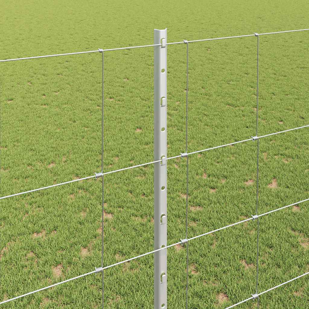 Wildzaun mit Pfosten 25 x 1,6 m (B x H) Feuerverzinkter Stahl