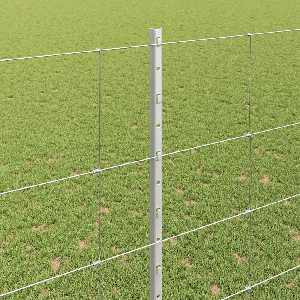 Wildzaun mit Pfosten 25 x 1,6 m (B x H) Feuerverzinkter Stahl