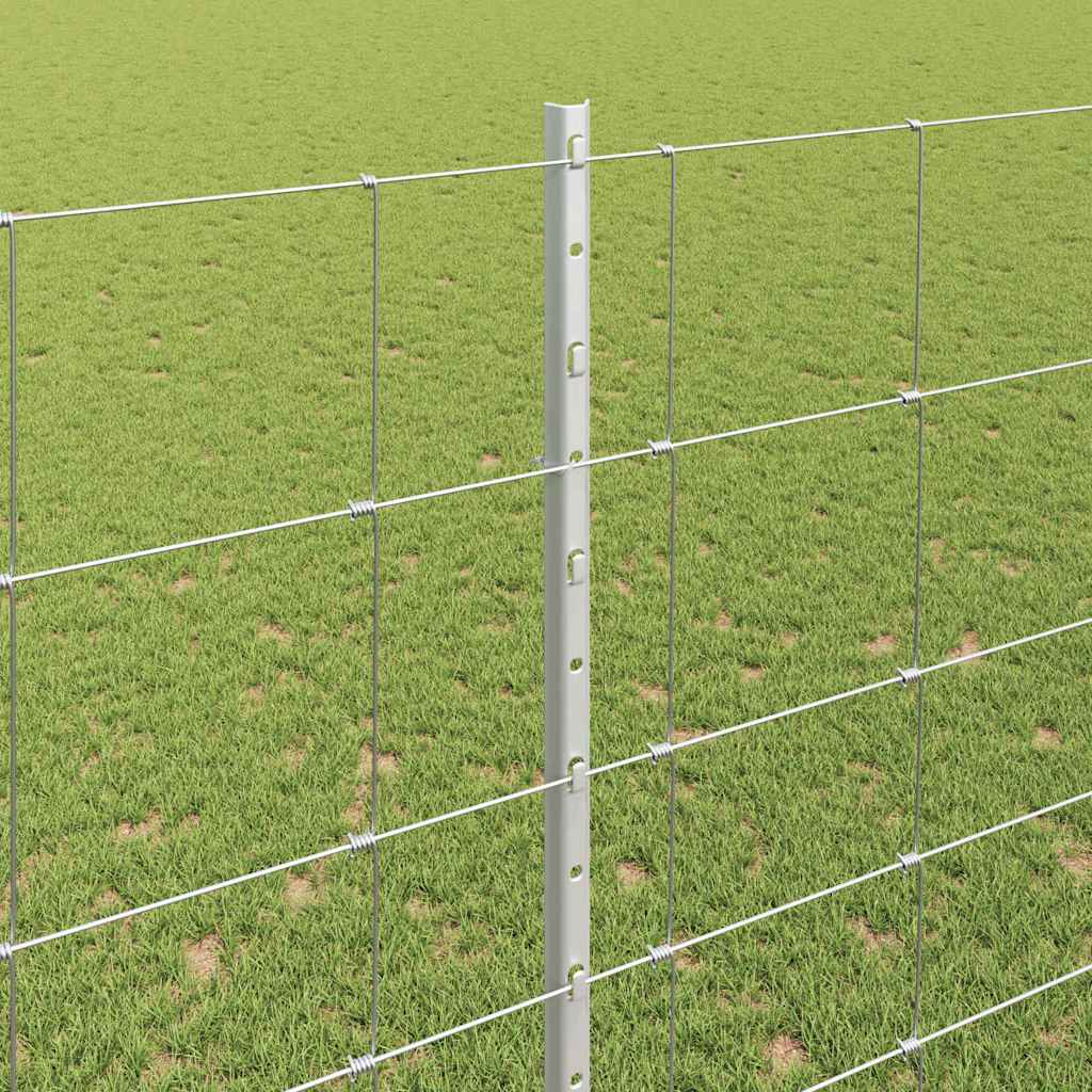 Wildzaun mit Pfosten 25 x 1,6 m (B x H) Feuerverzinkter Stahl