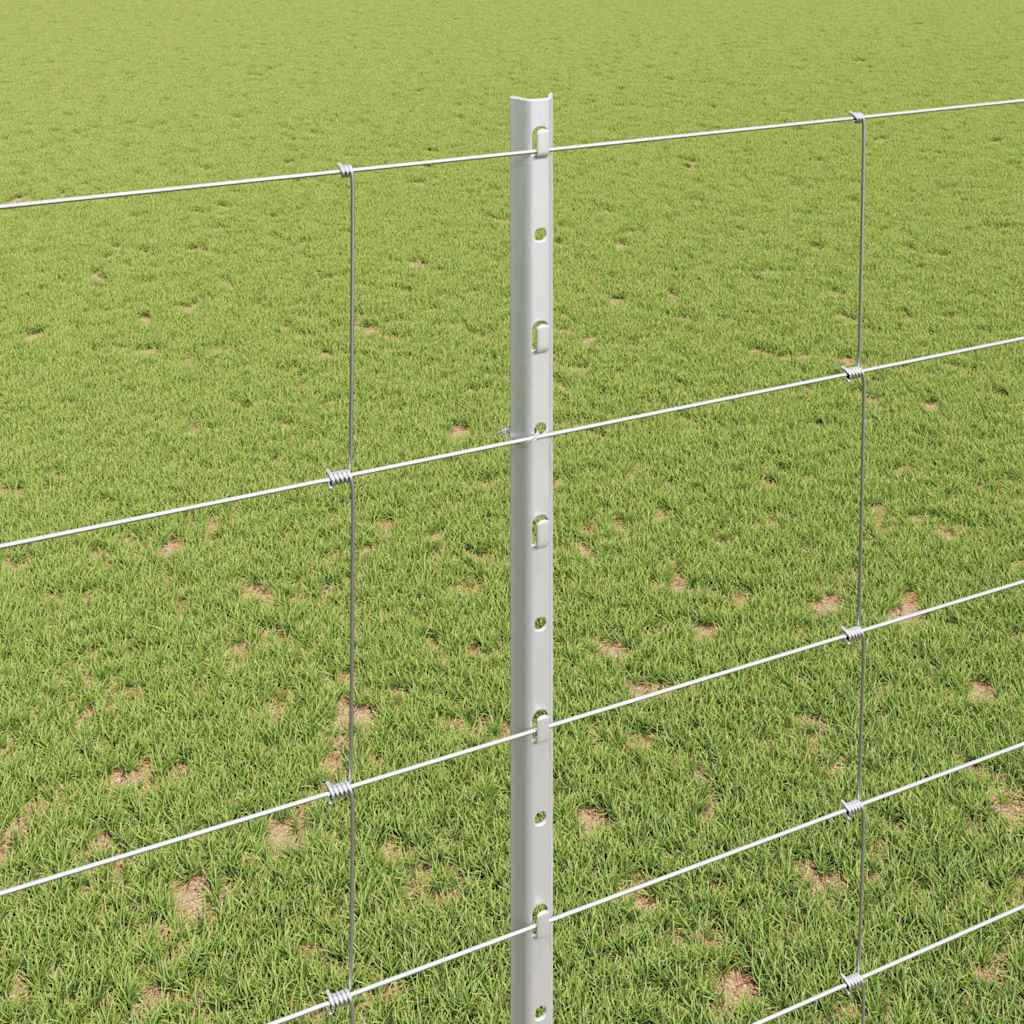 Wildzaun mit Pfosten 25 x 1,6 m (B x H) Feuerverzinkter Stahl