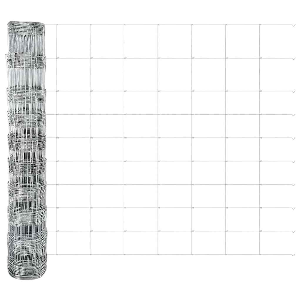 Wildzaun mit Pfosten 50 x 1 m (B x H) Feuerverzinkter Stahl