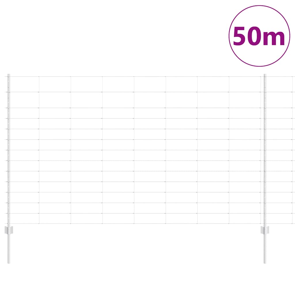 Wildzaun mit Pfosten 50 x 1,4 m (B x H) Feuerverzinkter Stahl