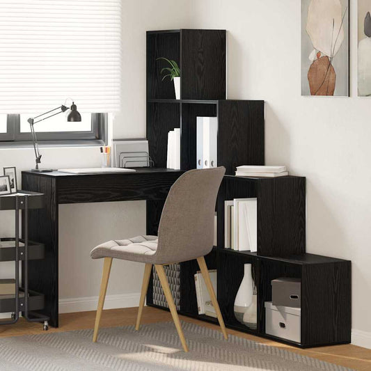 Eckschreibtisch Schwarz Eichen-Optik 101,5 x 149,5 x 149,5 cm