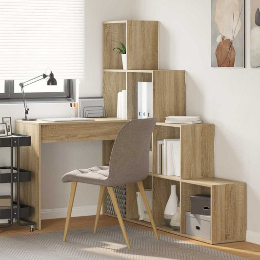 Eckschreibtisch mit Regal Sonoma Eiche 101,5 x 149,5 x 149,5 cm