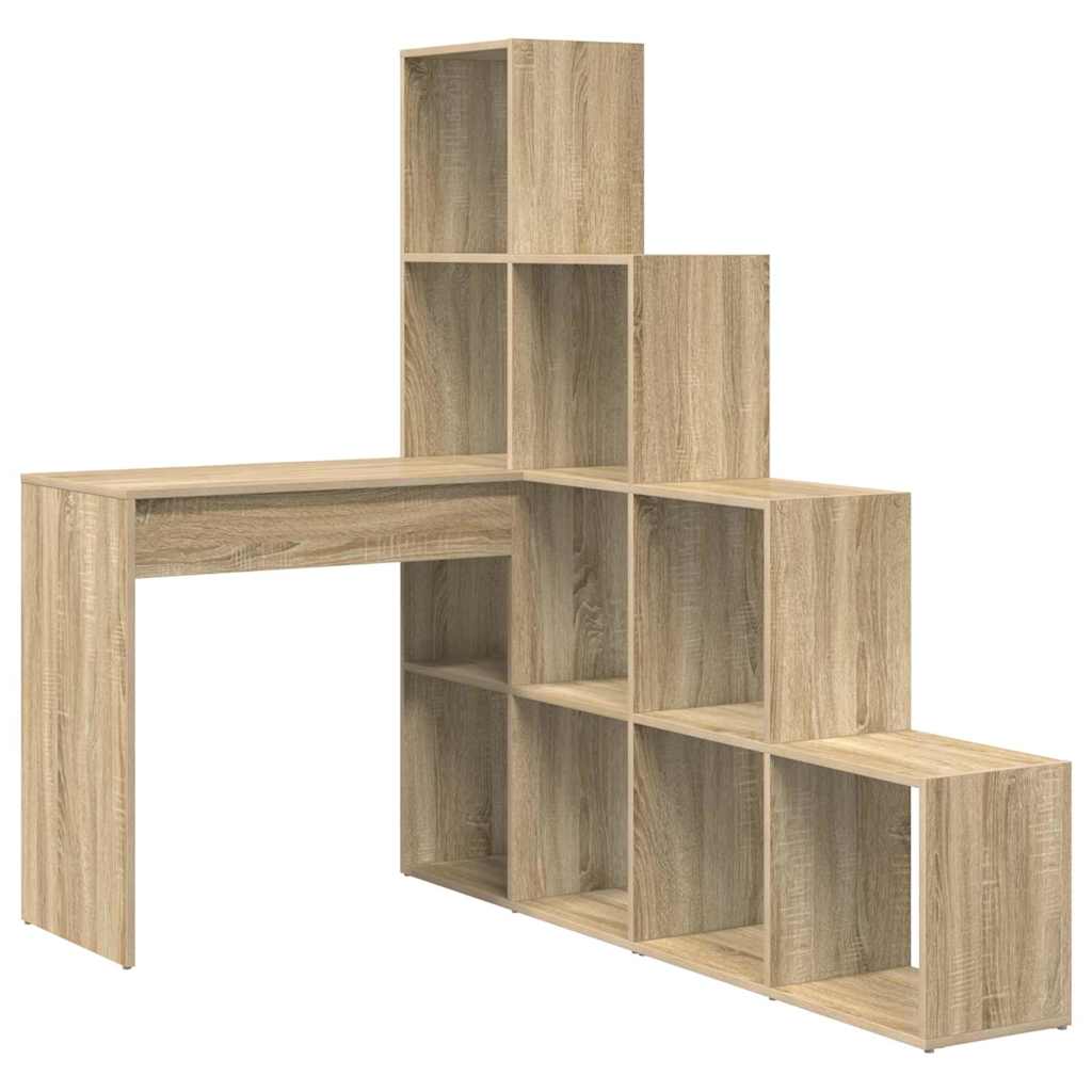 Eckschreibtisch mit Regal Sonoma-Eiche 101,5 x 149,5 x 149,5 cm