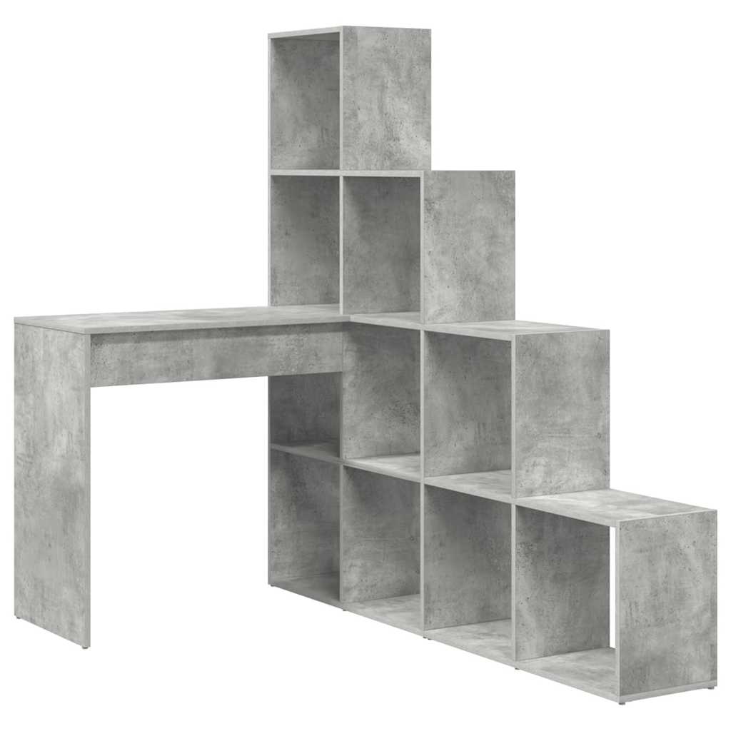Eck-Schreibtisch Beton Grau Holzwerkstoff