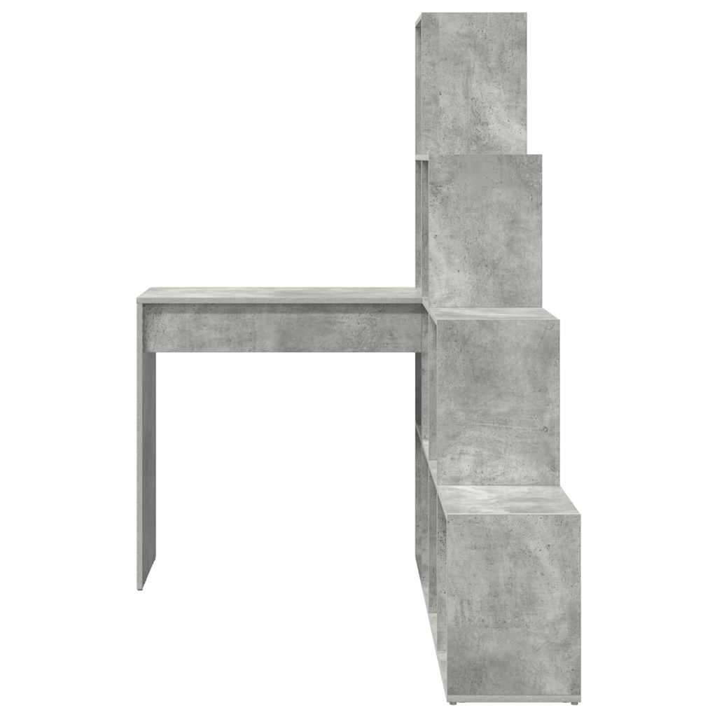 Eck-Schreibtisch Beton Grau Holzwerkstoff