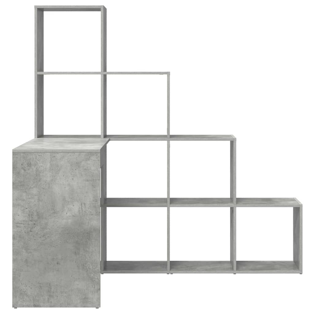 Eck-Schreibtisch Beton Grau Holzwerkstoff