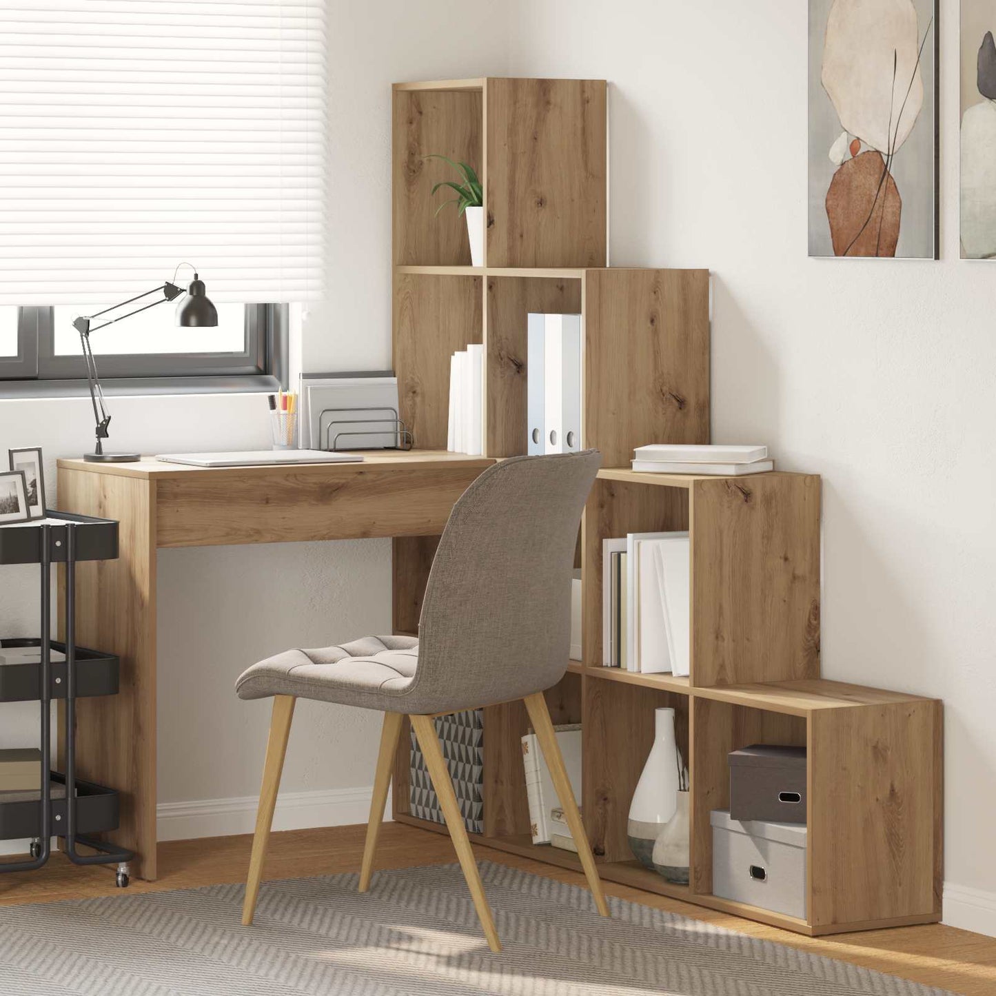 Eck-Schreibtisch Artisan-Eiche Holzwerkstoff