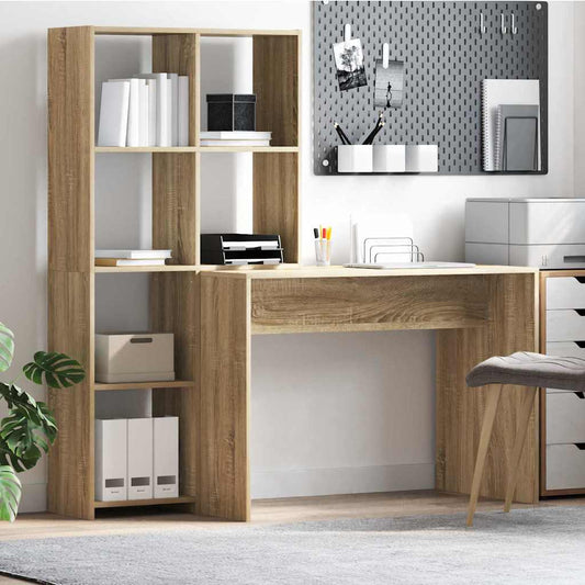 Schreibtisch Sonoma-Eiche 138.5 x 55 x 143 cm Holzwerkstoff
