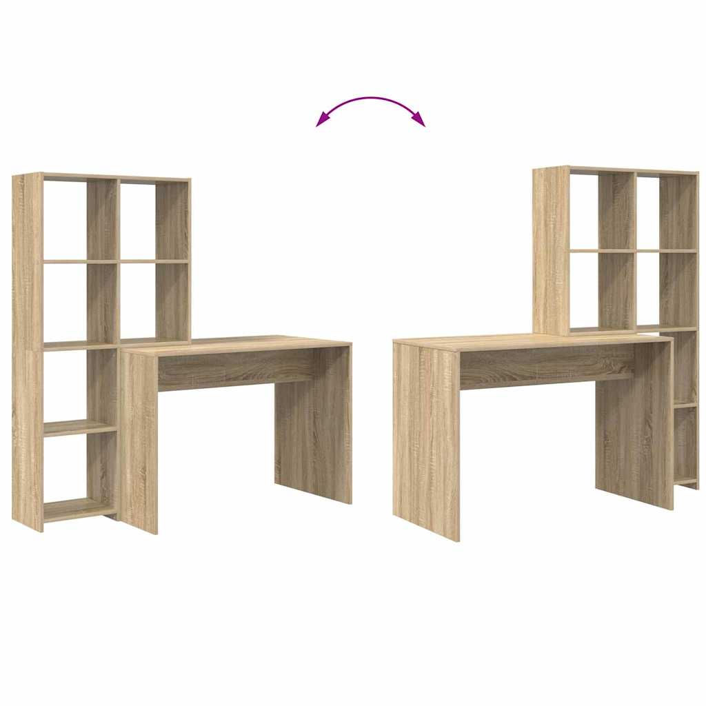 Schreibtisch Sonoma-Eiche 138.5 x 55 x 143 cm Holzwerkstoff