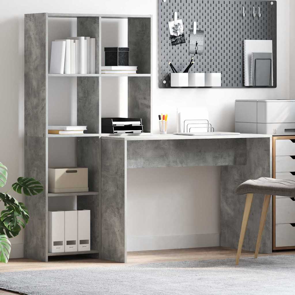 Schreibtisch Beton Grau Holzwerkstoff 138,5 x 55 x 143 cm