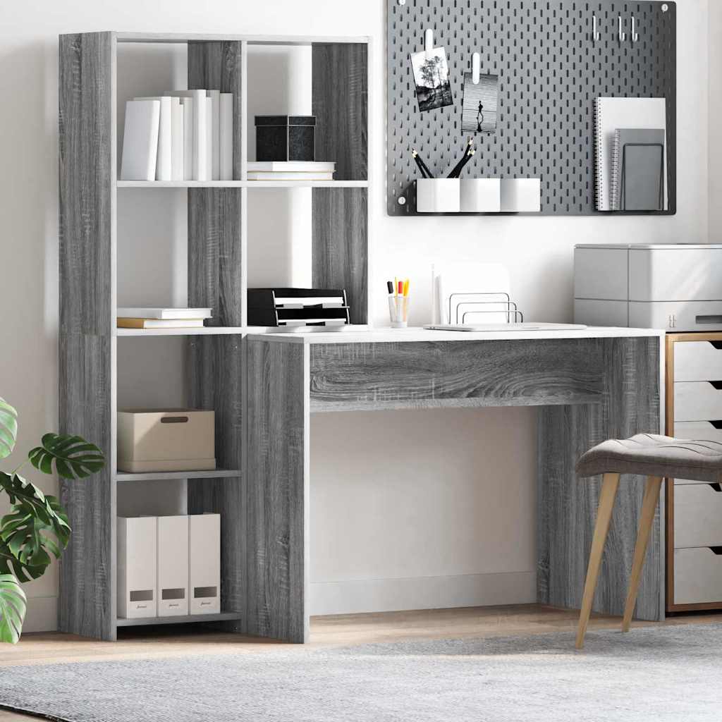 Schreibtisch Graues Sonoma Holzwerkstoff 138,5 x 55 x 143 cm
