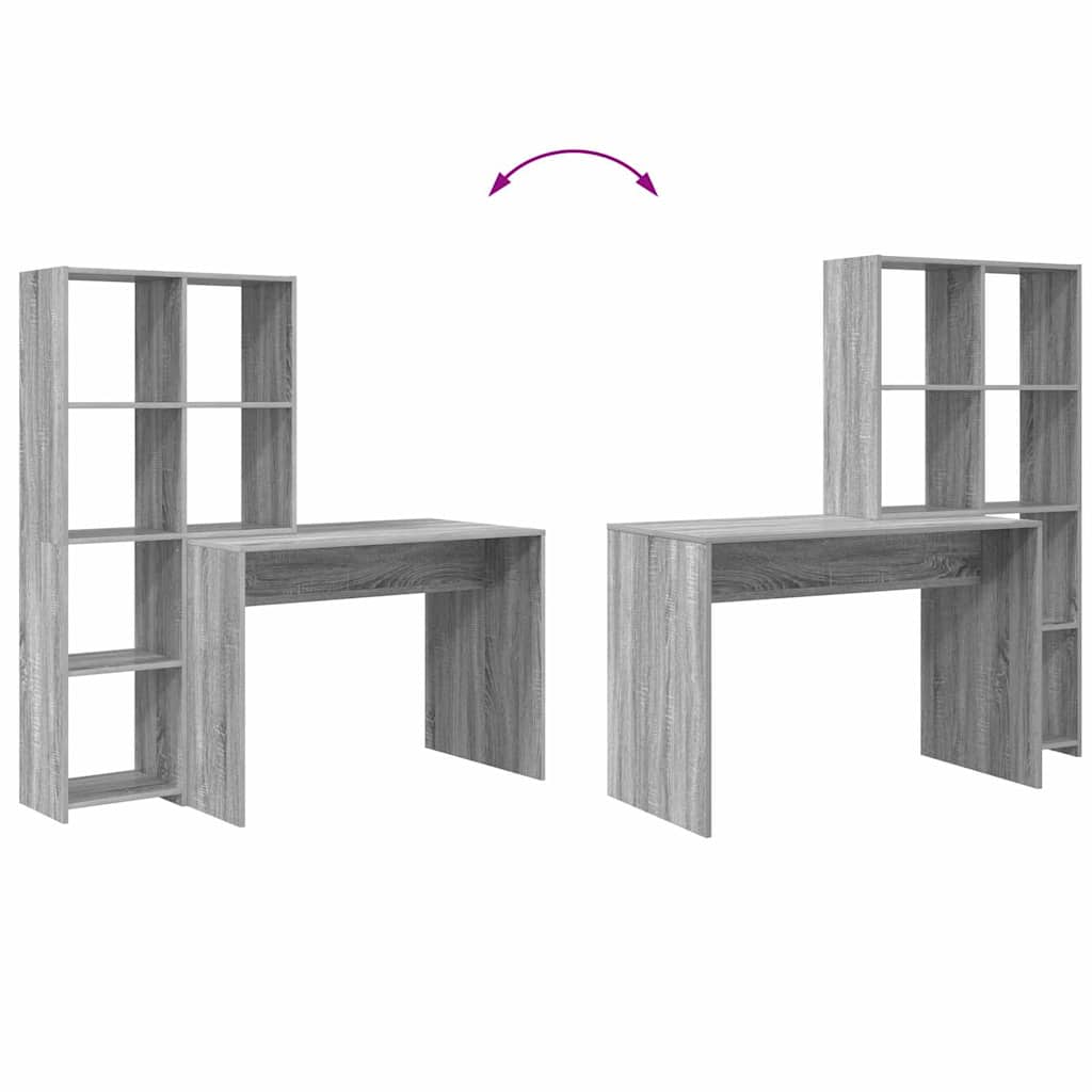 Schreibtisch Graues Sonoma Holzwerkstoff 138,5 x 55 x 143 cm