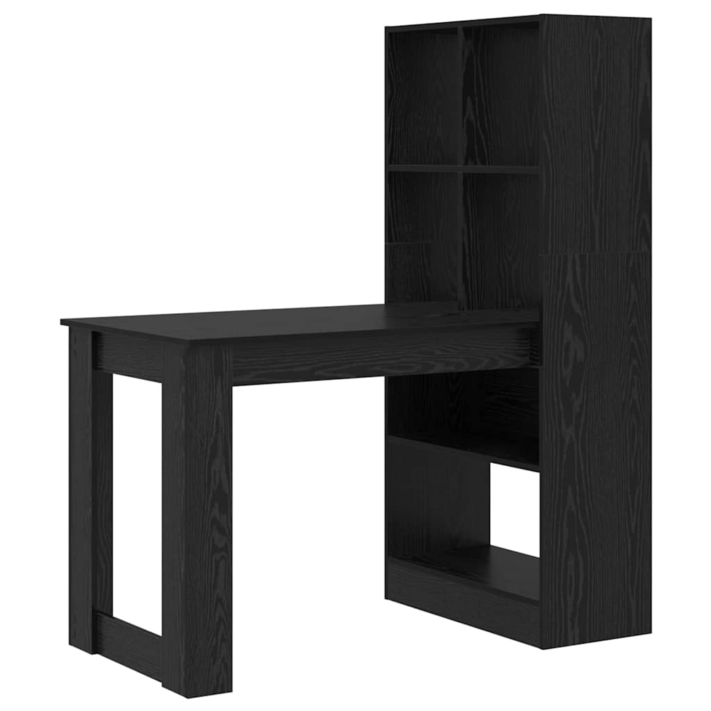 Schreibtisch Schwarz Eichen-Optik Holzwerkstoff