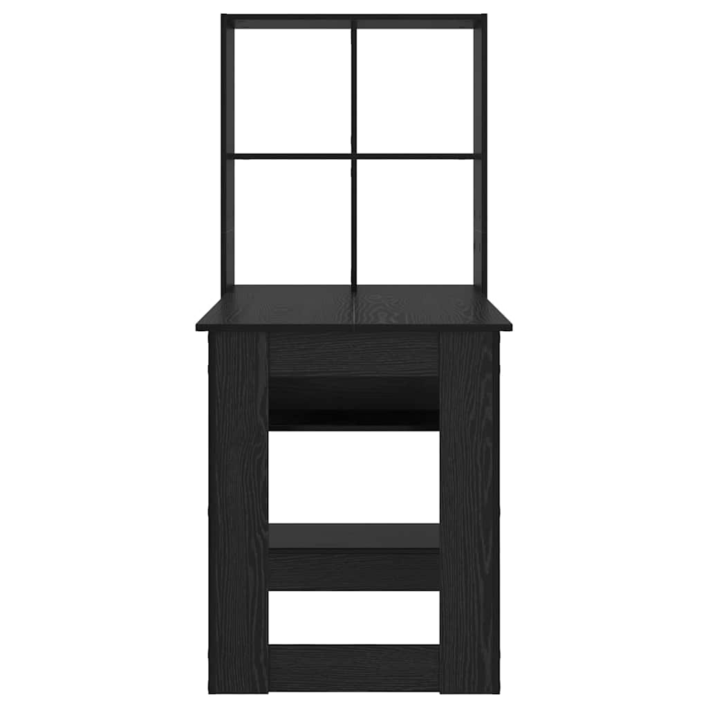 Schreibtisch mit Regal Schwarz Eichen-Optik 122 x 67 x 145 cm