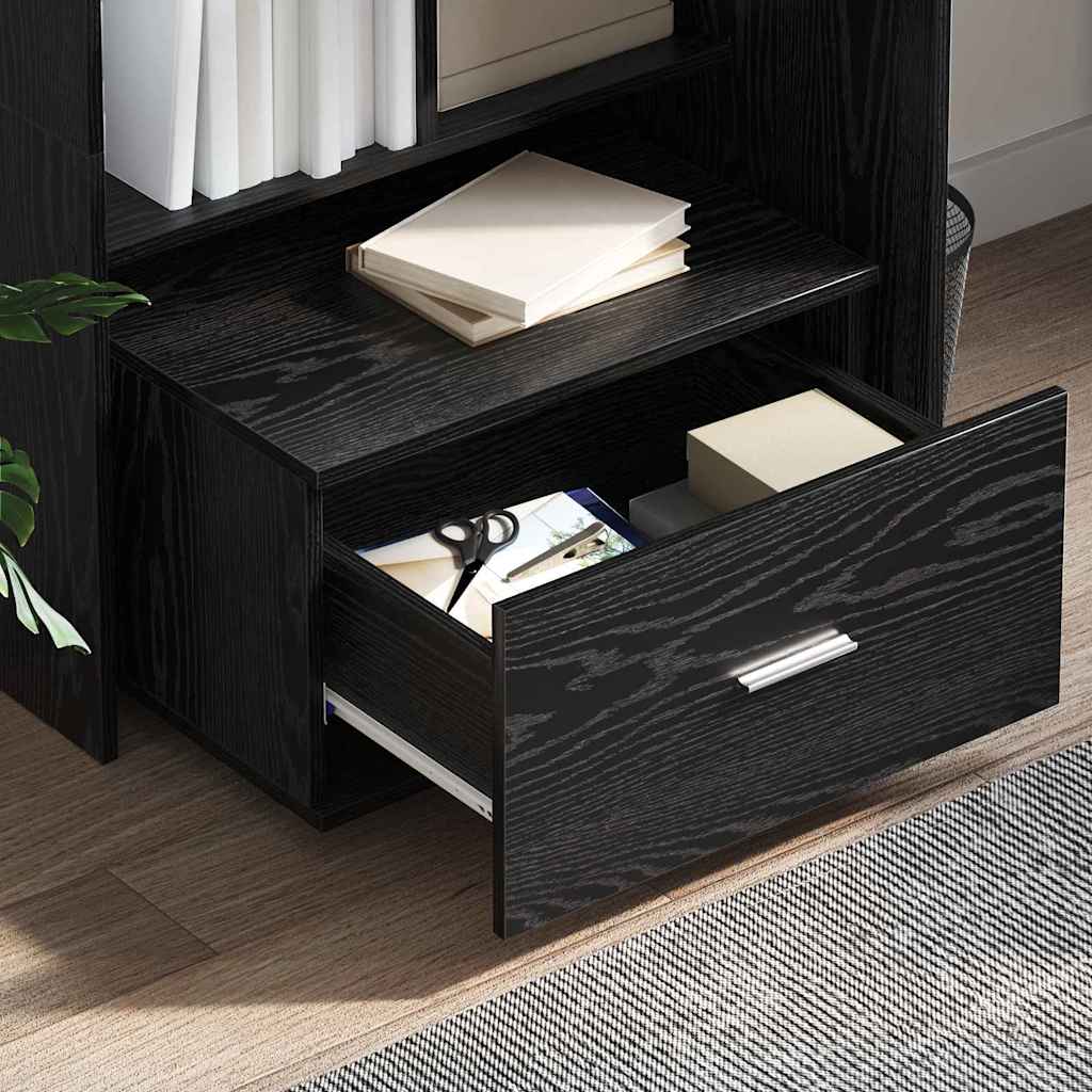 Schreibtisch Schwarz Eichen-Optik 131,5 x 50 x 106,5 cm