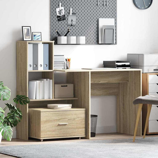 Schreibtisch Sonoma-Eiche 131,5 x 50 x 106,5 cm Holzwerkstoff