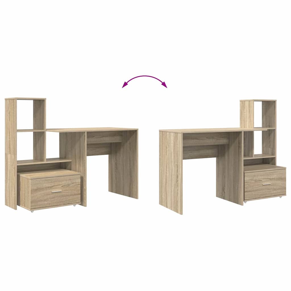 Schreibtisch Sonoma-Eiche 131,5 x 50 x 106,5 cm Holzwerkstoff