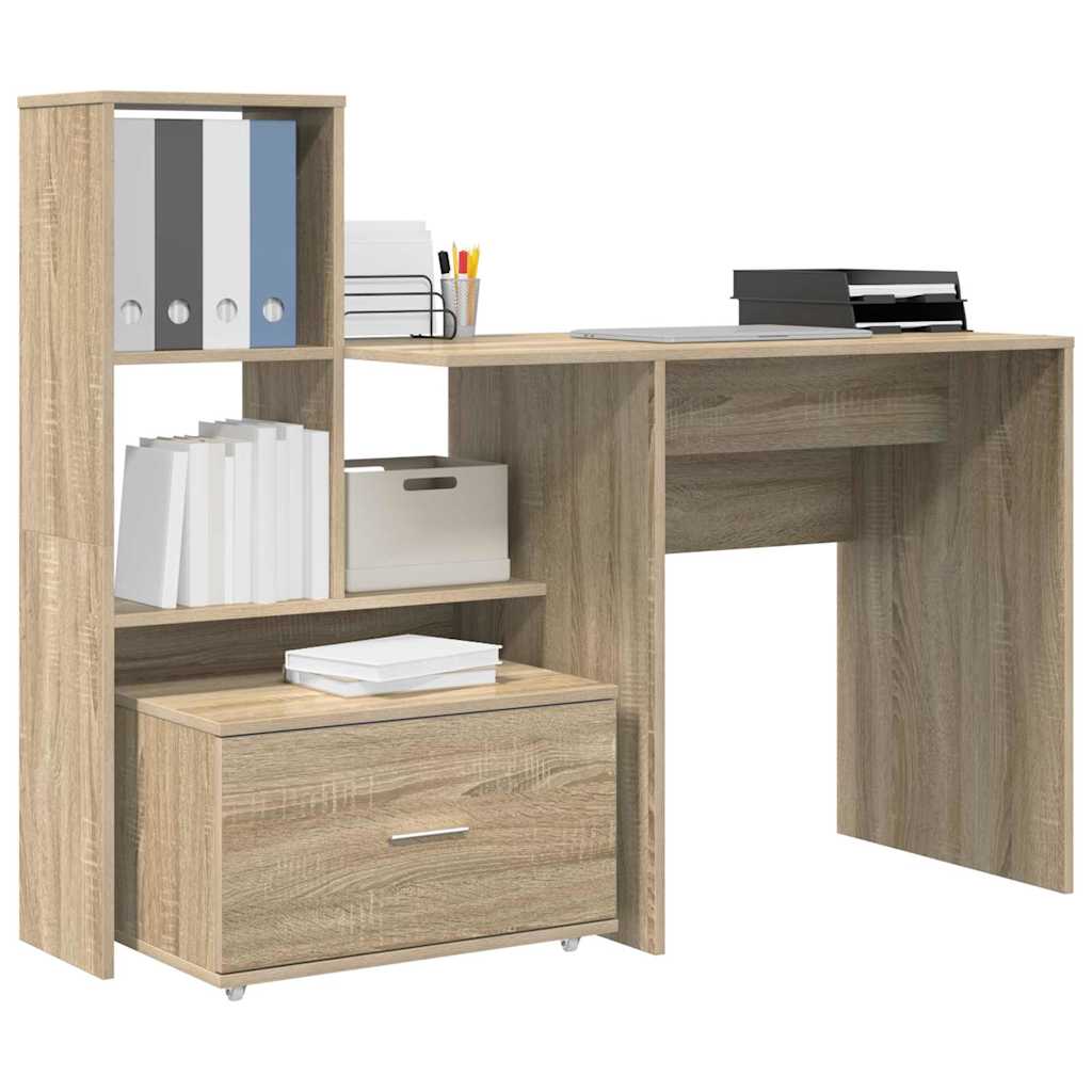 Schreibtisch Sonoma-Eiche 131,5 x 50 x 106,5 cm Holzwerkstoff