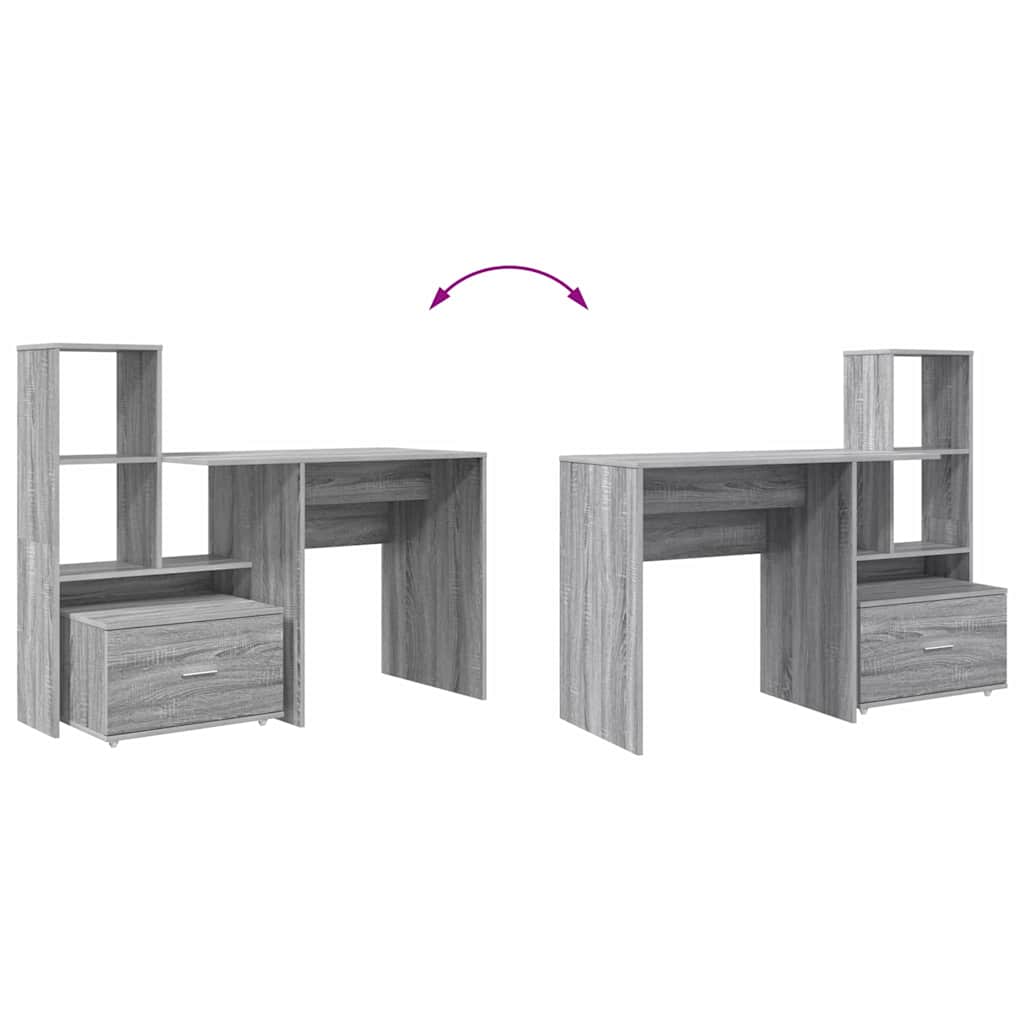 Schreibtisch Graues Sonoma Holzwerkstoff 131,5 x 50 x 106,5 cm